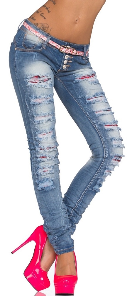 Ripped lavtaljet jeans